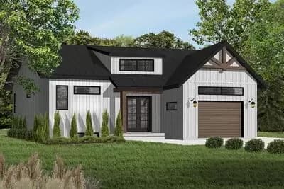 One Bed Urban House Plan with Optional Layout