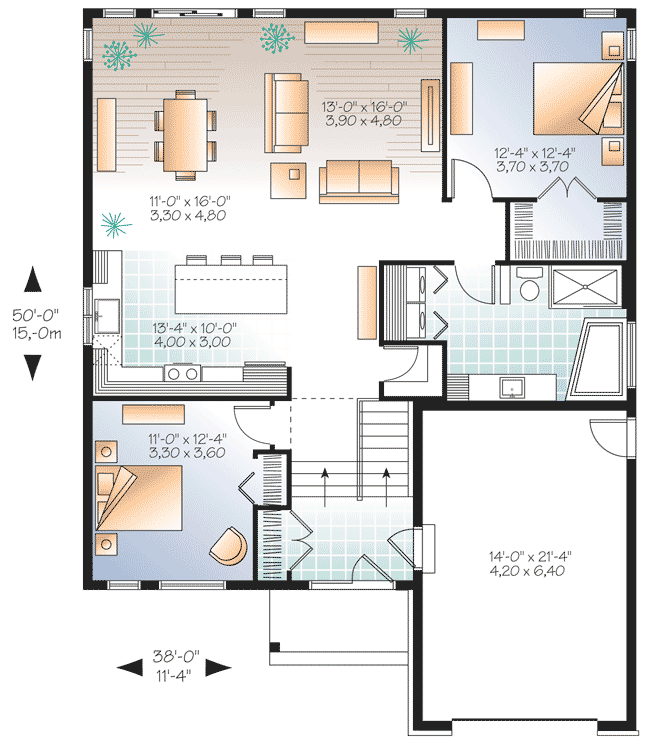 Plan 22450DR: Charming Northwest House Plan - Floor Plan - Main Level - Craftsman, New American, Northwest, Ranch