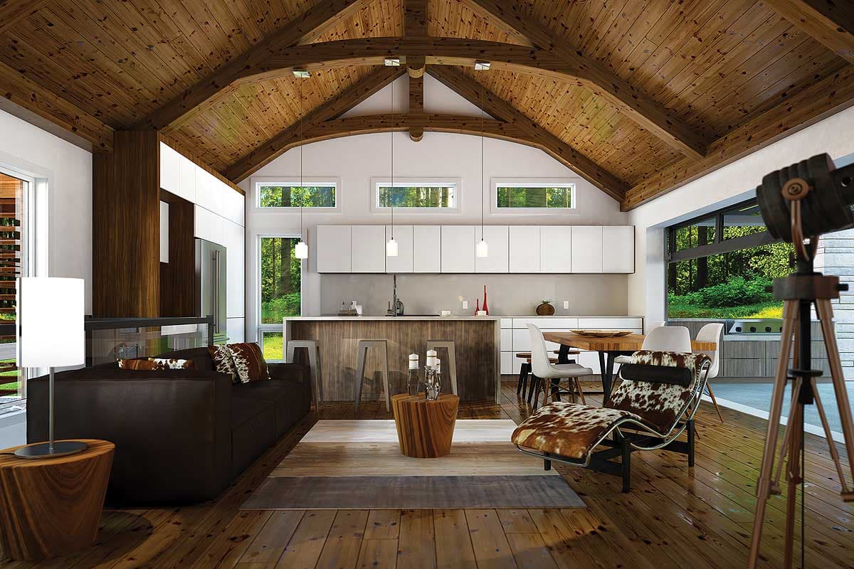 Plan 22468DR: Vaulted and Beamed Ceilings - Image #6 - Contemporary, Modern, Northwest, Ranch, Vacation