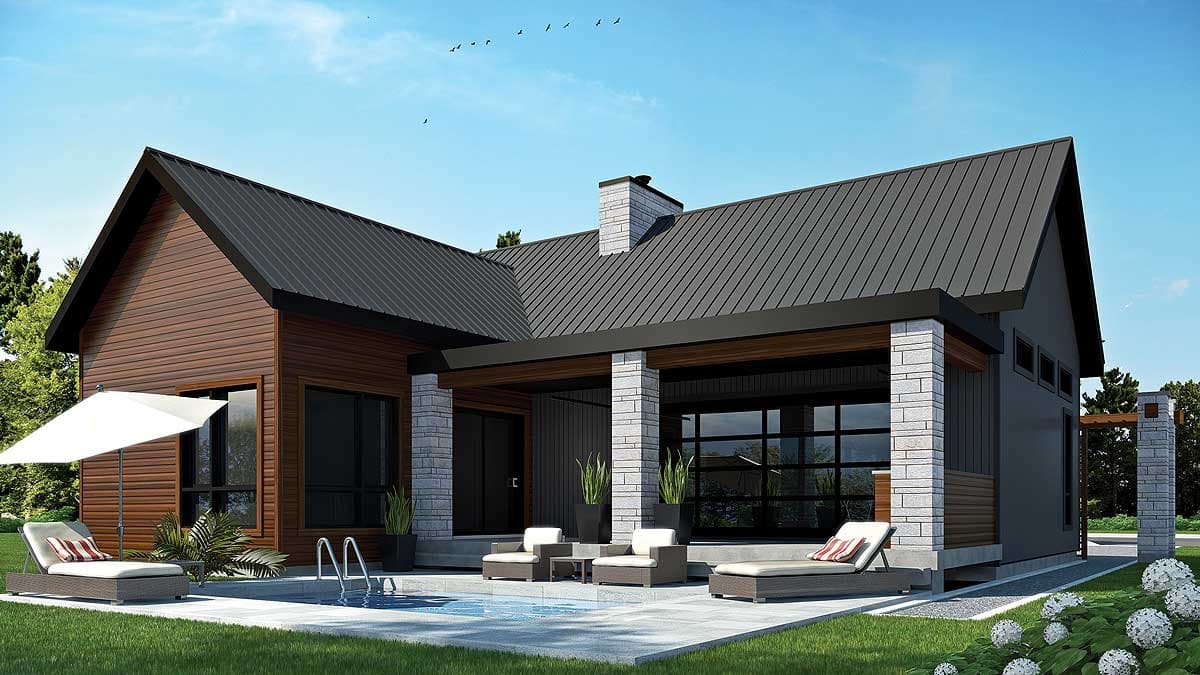 Plan 22468DR: Vaulted and Beamed Ceilings - Image #9 - Contemporary, Modern, Northwest, Ranch, Vacation