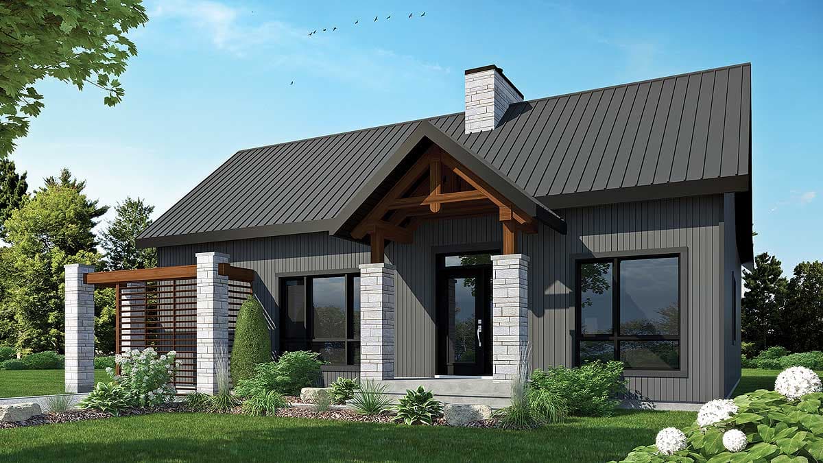 Plan 22468DR: Vaulted and Beamed Ceilings - Image #8 - Contemporary, Modern, Northwest, Ranch, Vacation