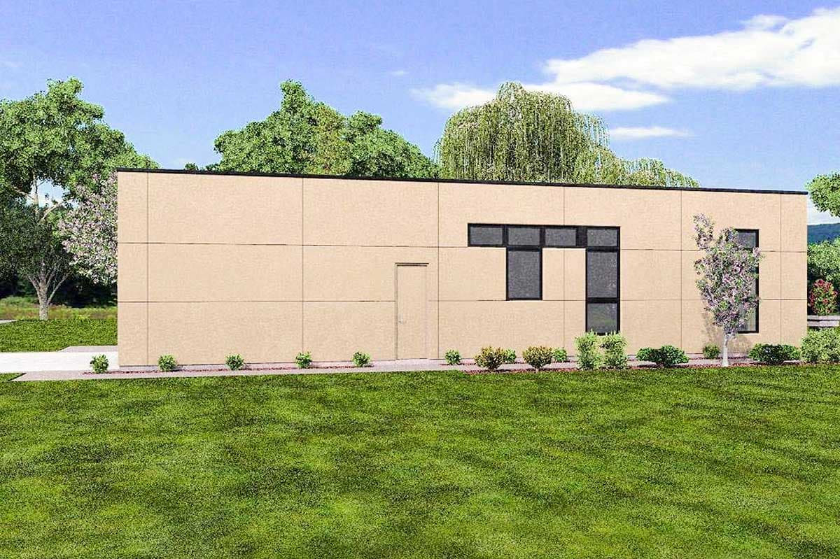 Plan 69626AM: Modern Two Bedroom House Plan with 2-Car Garage - 1268 Sq Ft - Image #11 - Contemporary, Modern
