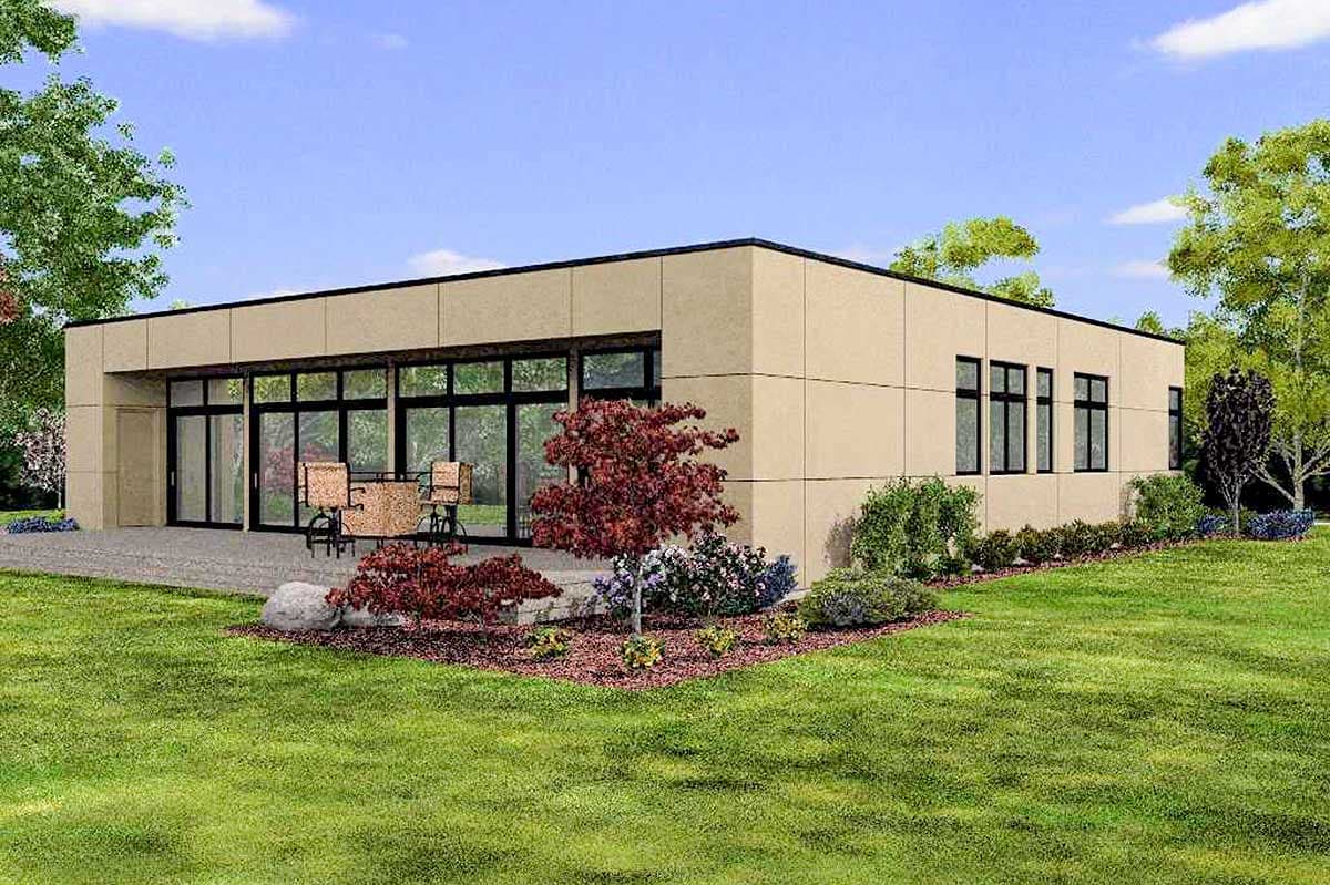 Plan 69627AM: Modern Three Bedroom House Plan - Image #6 - Contemporary, Modern