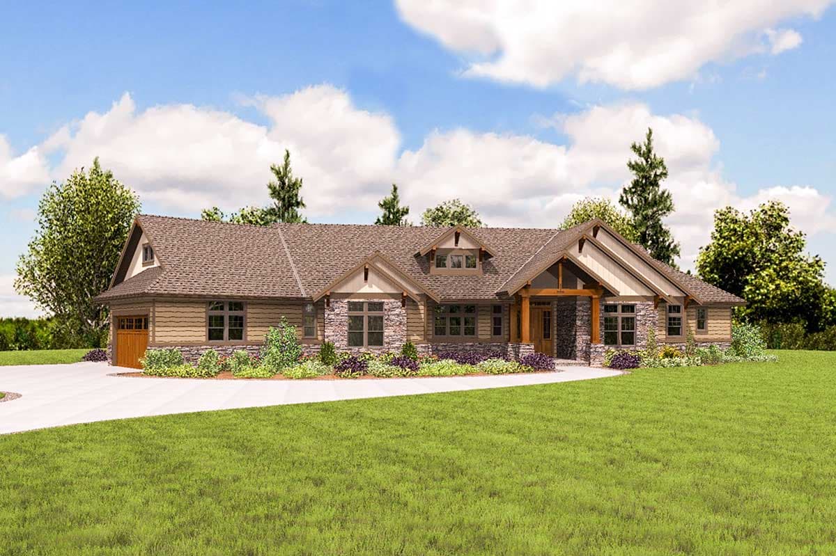 Plan 69631AM: Craftsman House Plan with Flex Bonus Space - Image #6 - Craftsman, Mountain, Northwest, Ranch, Rustic, Traditional