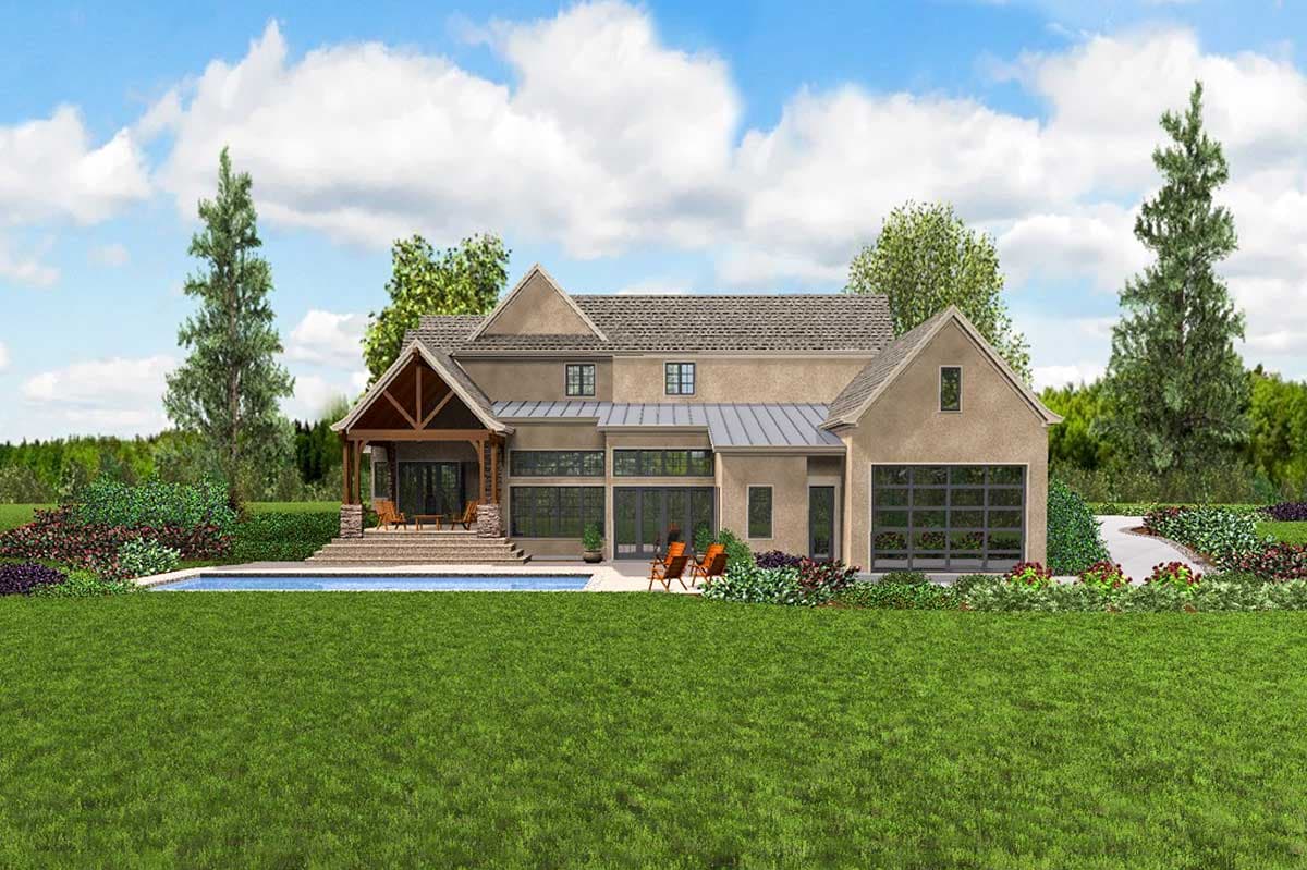 Plan 69632AM: 4- Bed Luxury House Plan with Training Room and Outdoor Kitchen - Image #85 - European, French Country, Transitional