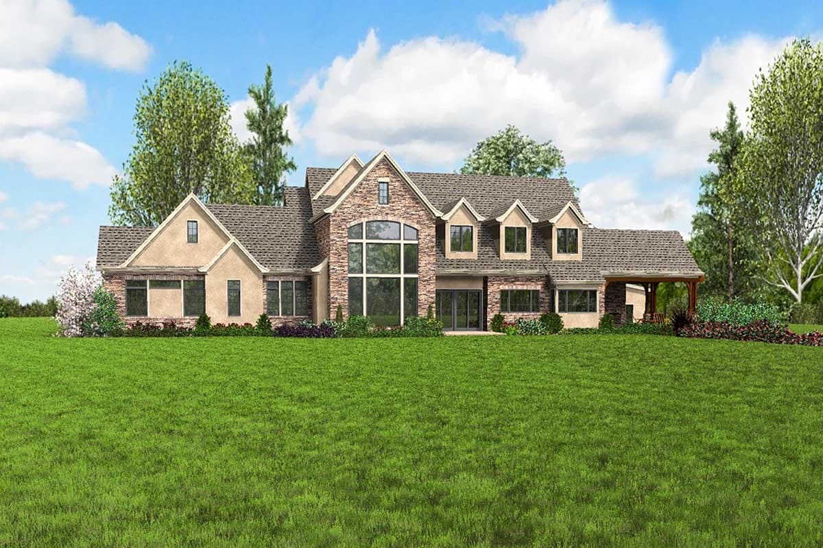 Plan 69632AM: 4- Bed Luxury House Plan with Training Room and Outdoor Kitchen - Image #88 - European, French Country, Transitional