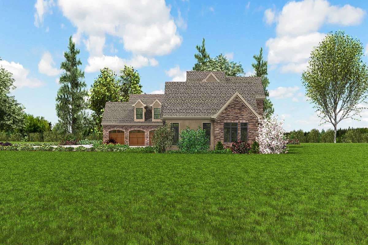 Plan 69632AM: 4- Bed Luxury House Plan with Training Room and Outdoor Kitchen - Image #90 - European, French Country, Transitional