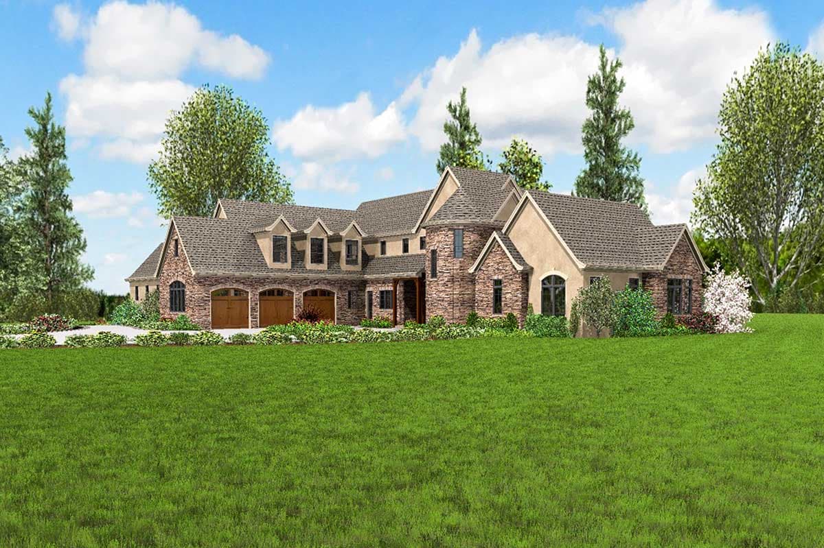 Plan 69632AM: 4- Bed Luxury House Plan with Training Room and Outdoor Kitchen - Image #91 - European, French Country, Transitional
