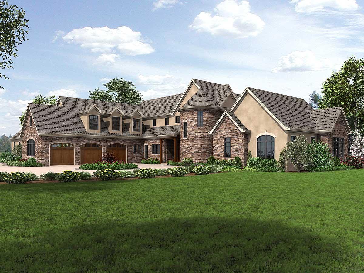 Plan 69632AM: 4- Bed Luxury House Plan with Training Room and Outdoor Kitchen - Image #78 - European, French Country, Transitional