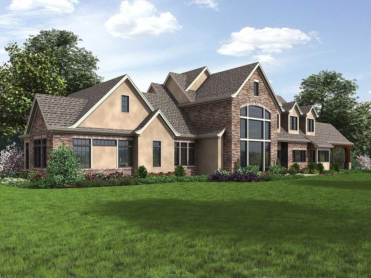 Plan 69632AM: 4- Bed Luxury House Plan with Training Room and Outdoor Kitchen - Image #81 - European, French Country, Transitional