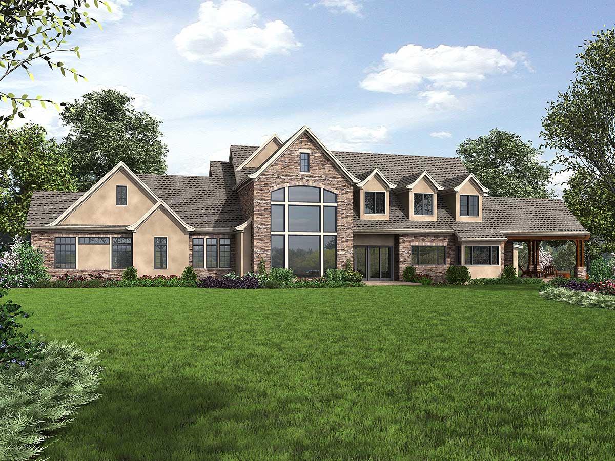 Plan 69632AM: 4- Bed Luxury House Plan with Training Room and Outdoor Kitchen - Image #80 - European, French Country, Transitional