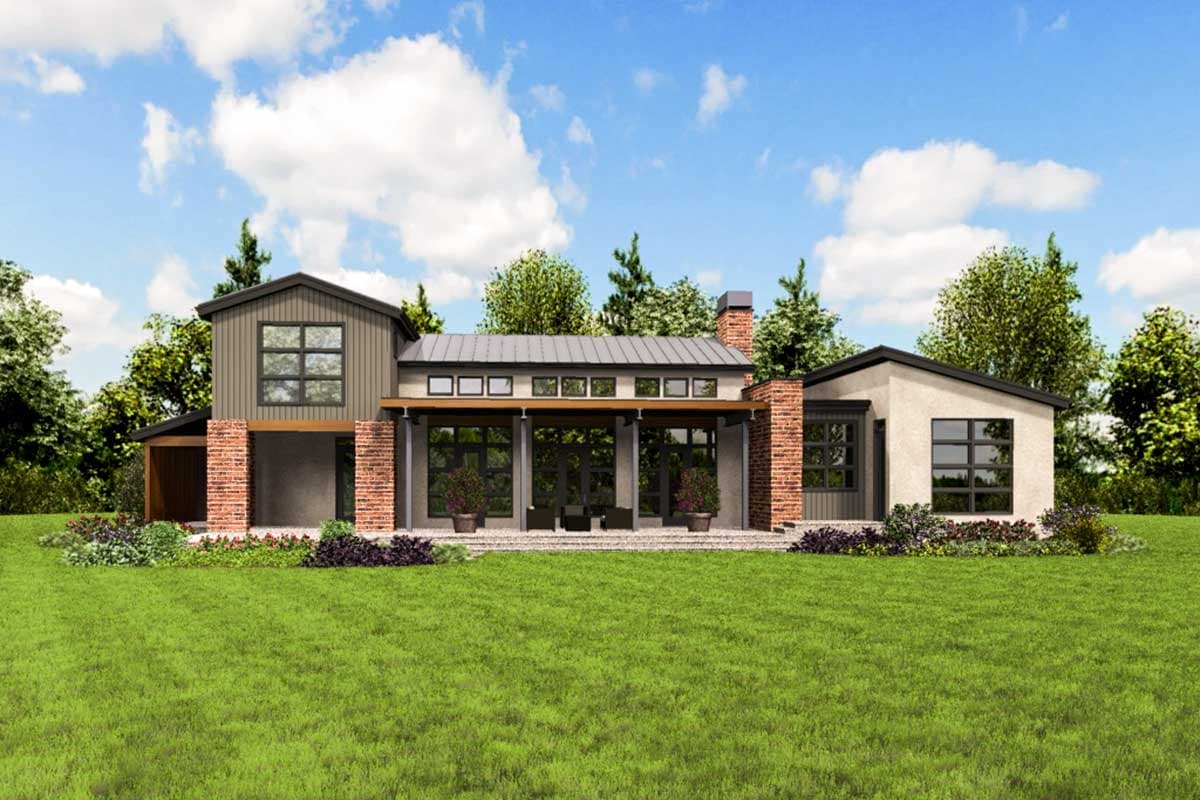Plan 69636AM: Dramatic Contemporary House Plan with Vaulted Great Room - Image #7 - Contemporary, Mid Century Modern, Modern, Northwest
