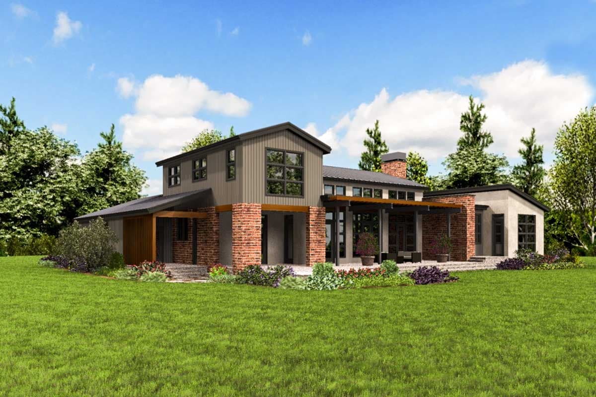 Plan 69636AM: Dramatic Contemporary House Plan with Vaulted Great Room - Image #9 - Contemporary, Mid Century Modern, Modern, Northwest