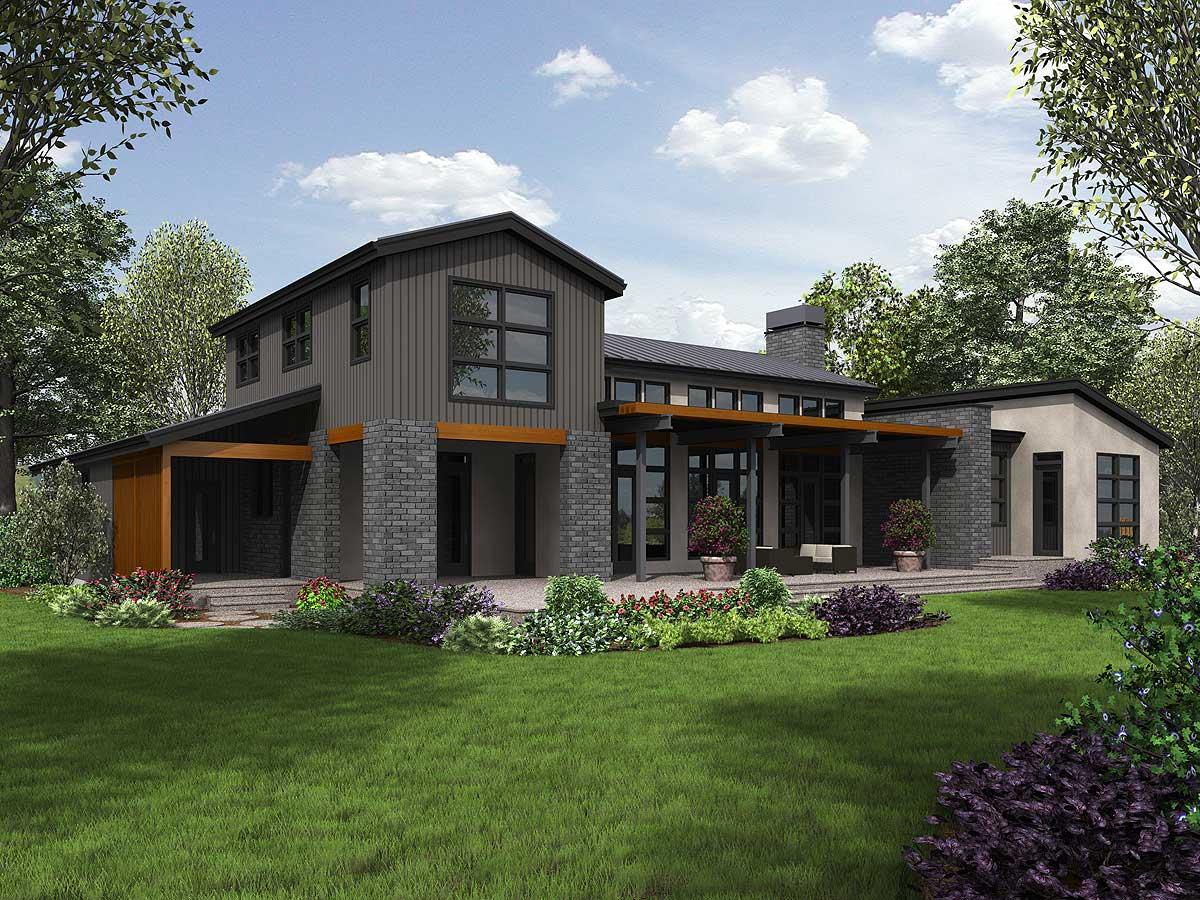 Plan 69636AM: Dramatic Contemporary House Plan with Vaulted Great Room - Image #8 - Contemporary, Mid Century Modern, Modern, Northwest