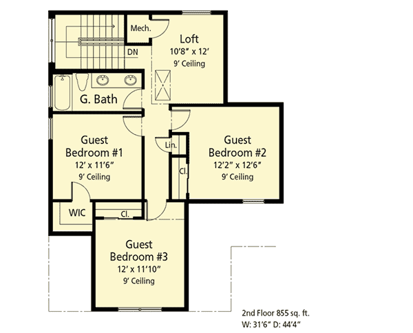 Plan 33175ZR: Energy Efficient Northwest House Plan with 4-5 Bedrooms - Floor Plan - 2nd Floor - Northwest
