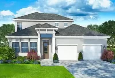 2-Story Florida-Style House Plan with 4 or 5 Bedrooms