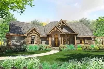 Craftsman House Plan with 3-Car Garage and Expansion Options - 2091 Sq Ft