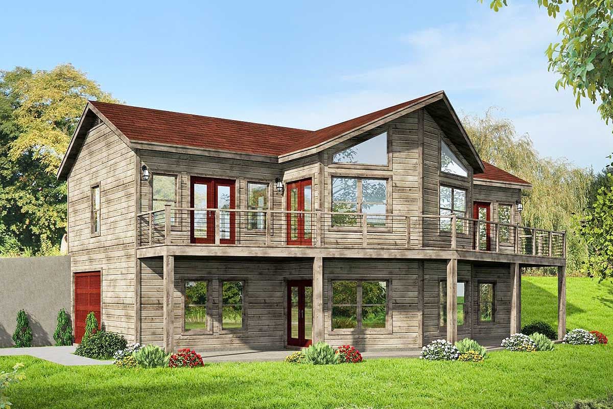 Plan 68444VR: Vacation House Plan with Fully Finished Lower Level - Image #4 - Mountain, Northwest, Ranch, Rustic