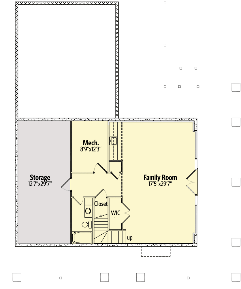 Plan 77627FB: 2 Bedroom Getaway with Expansive Views - Floor Plan - Lower Level - Cottage, Country, Mountain, Vacation