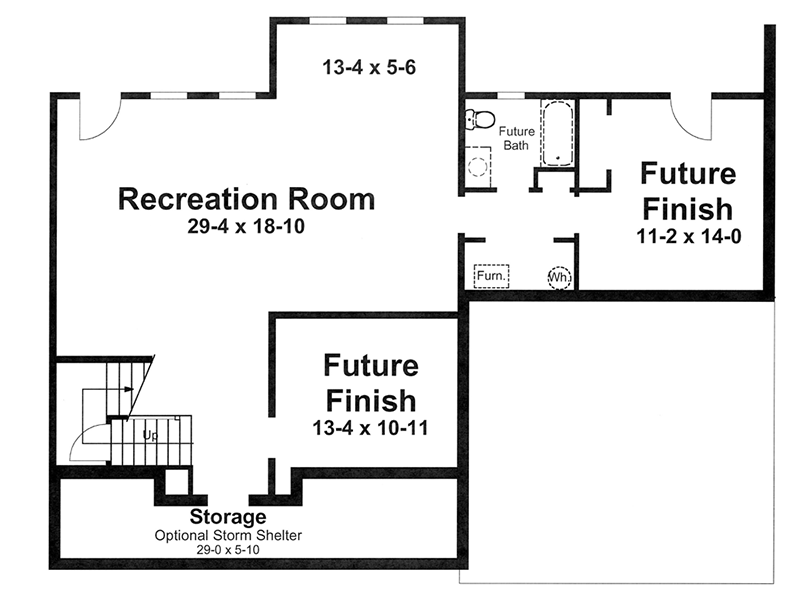 Plan 92097VS: Five Bedrooms with Expansion Possibilities - Floor Plan - Basement - Craftsman, Northwest, Traditional