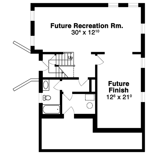 Plan 92057VS: Compact House Plan with Special Ceilings for Every Bedroom - Floor Plan - Basement - Craftsman, Northwest