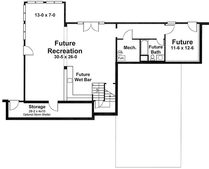 Plan 92095VS: Traditional House Plan with Wrap-Around Porch - Floor Plan - Basement - Traditional