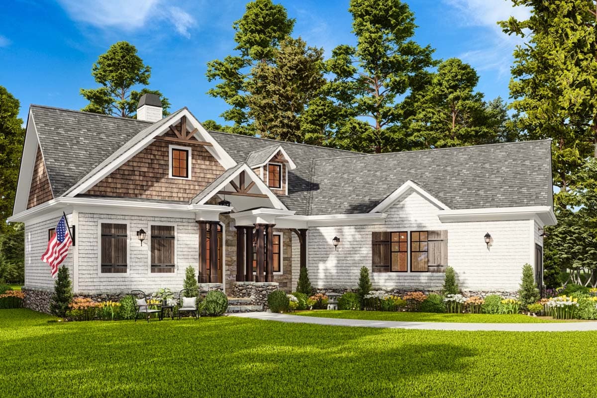 Plan 25610GE: Cost-Effective Craftsman House Plan - 1338 Sq Ft - Image #4 - Craftsman, Northwest, Ranch, Rustic