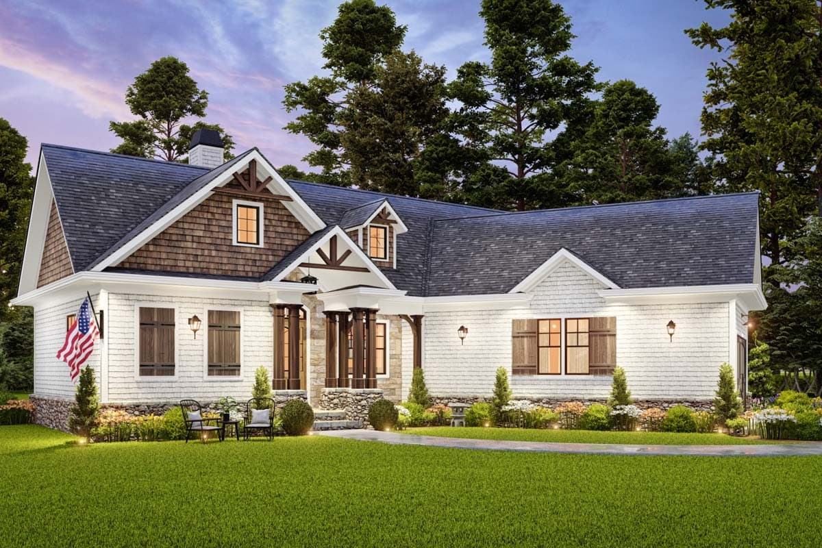 Plan 25610GE: Cost-Effective Craftsman House Plan - 1338 Sq Ft - Image #5 - Craftsman, Northwest, Ranch, Rustic