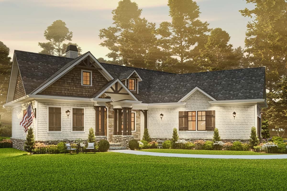 Plan 25610GE: Cost-Effective Craftsman House Plan - 1338 Sq Ft - Image #6 - Craftsman, Northwest, Ranch, Rustic