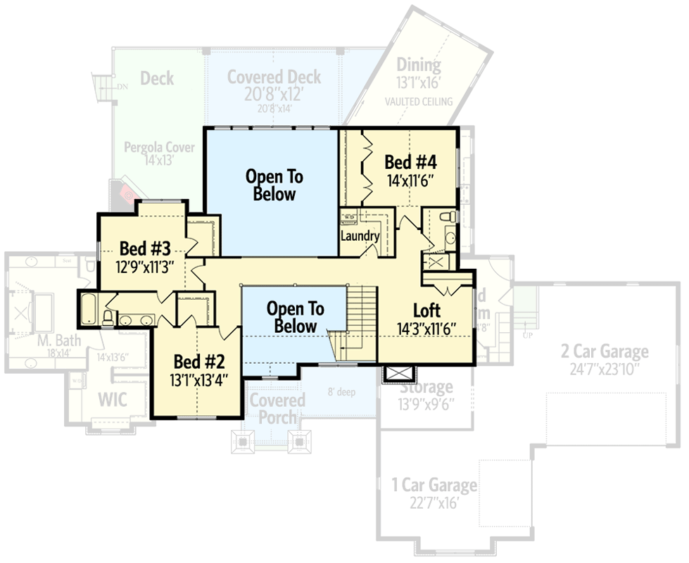 Plan 95023RW: Traditional House Plan with Craftsman Touches - 3897 Sq Ft - Floor Plan - 2nd Floor - Craftsman, New American, Northwest, Rustic, Traditional