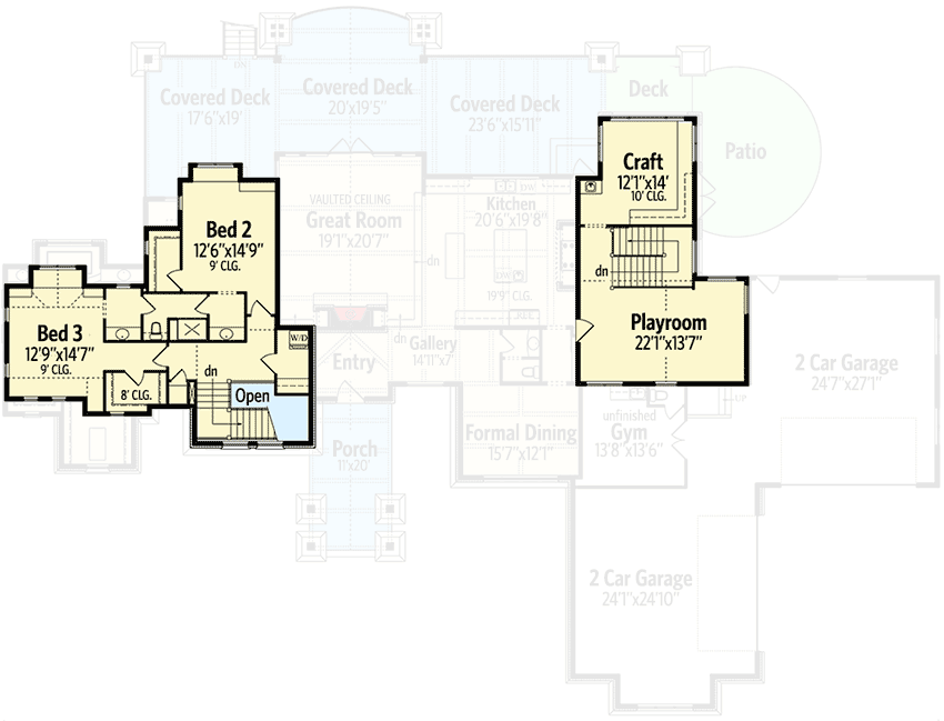 Plan 95029RW: Grand Mountain Lodge - 4531 Sq Ft - Architectural Designs - Floor Plan - 2nd Floor - Craftsman, Mountain, Northwest, Rustic