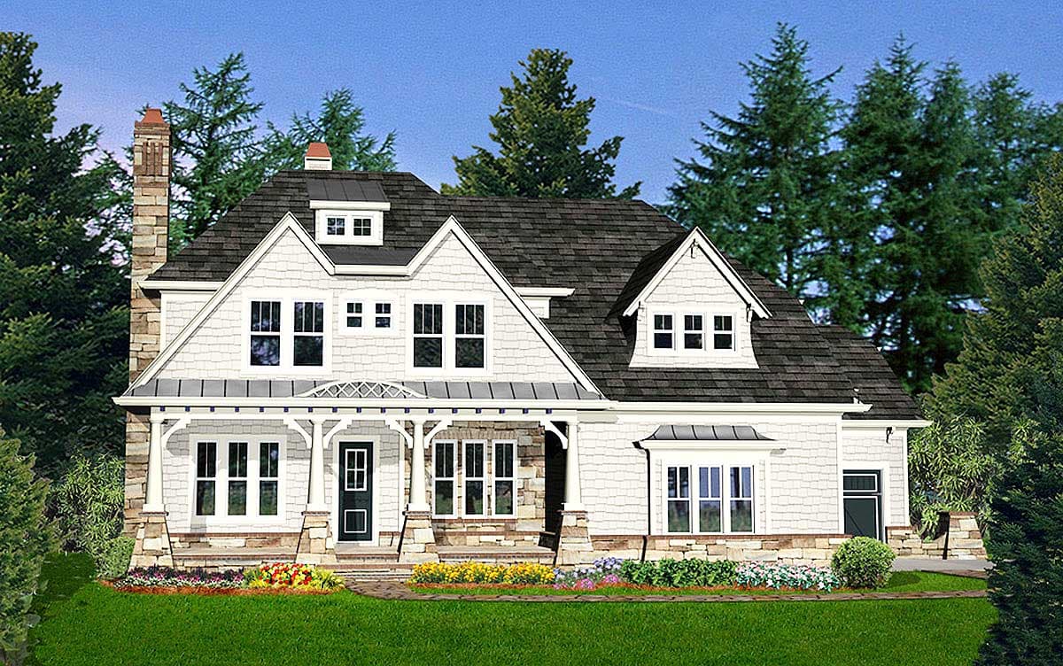 Plan 25613GE: Delightful House Plan with Stone and Board and Batten Exterior and an Angled Keeping Room - Image #14 - New American, Northwest, Shingle