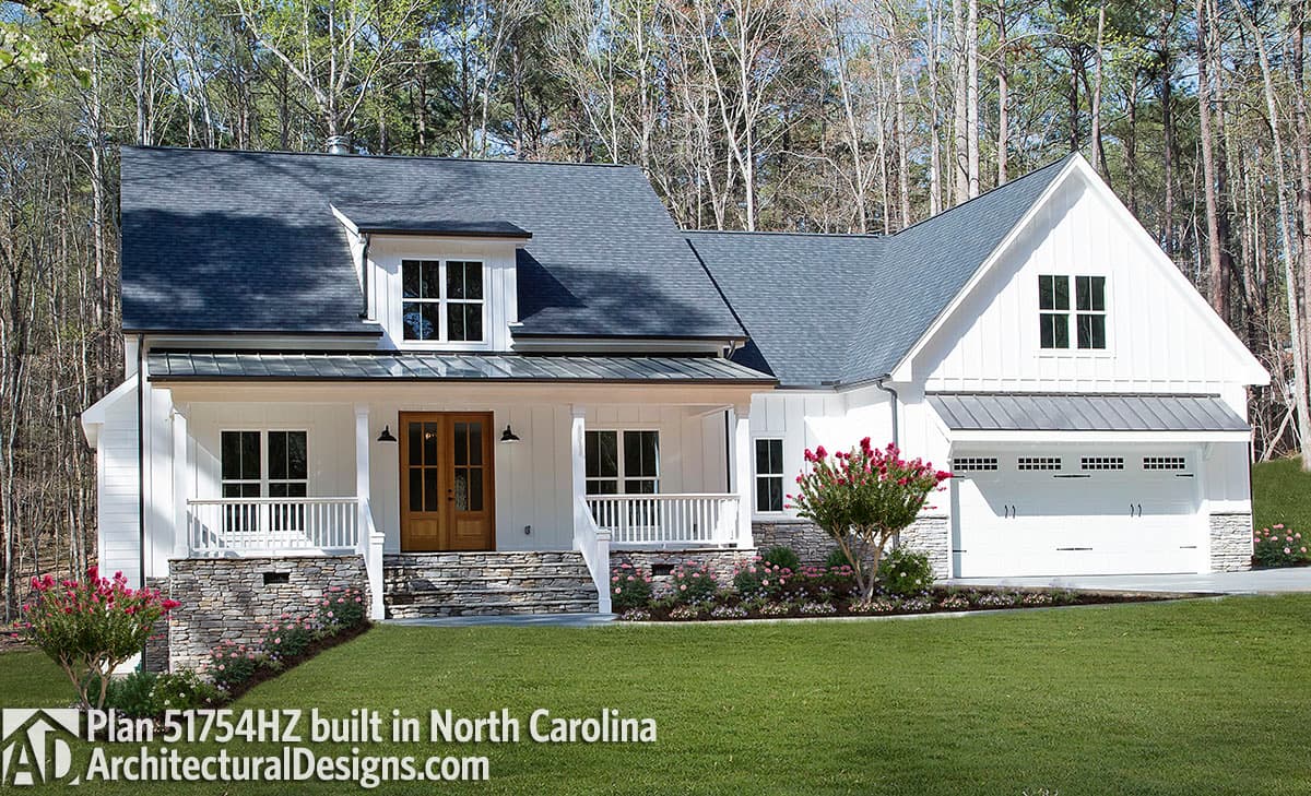 build gallery item - Modern Farmhouse Plan 51754HZ comes to life in North Carolina