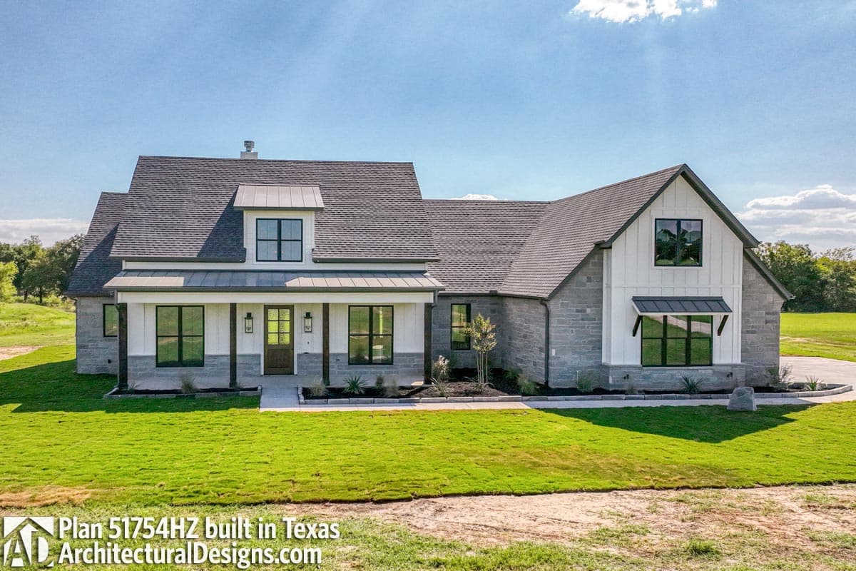 build gallery item - Modern Farmhouse Plan 51754HZ Comes to Life in Texas
