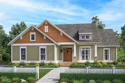 3-Bed Craftsman House Plan with Optional Outdoor Kitchen - 1657 Sq Ft