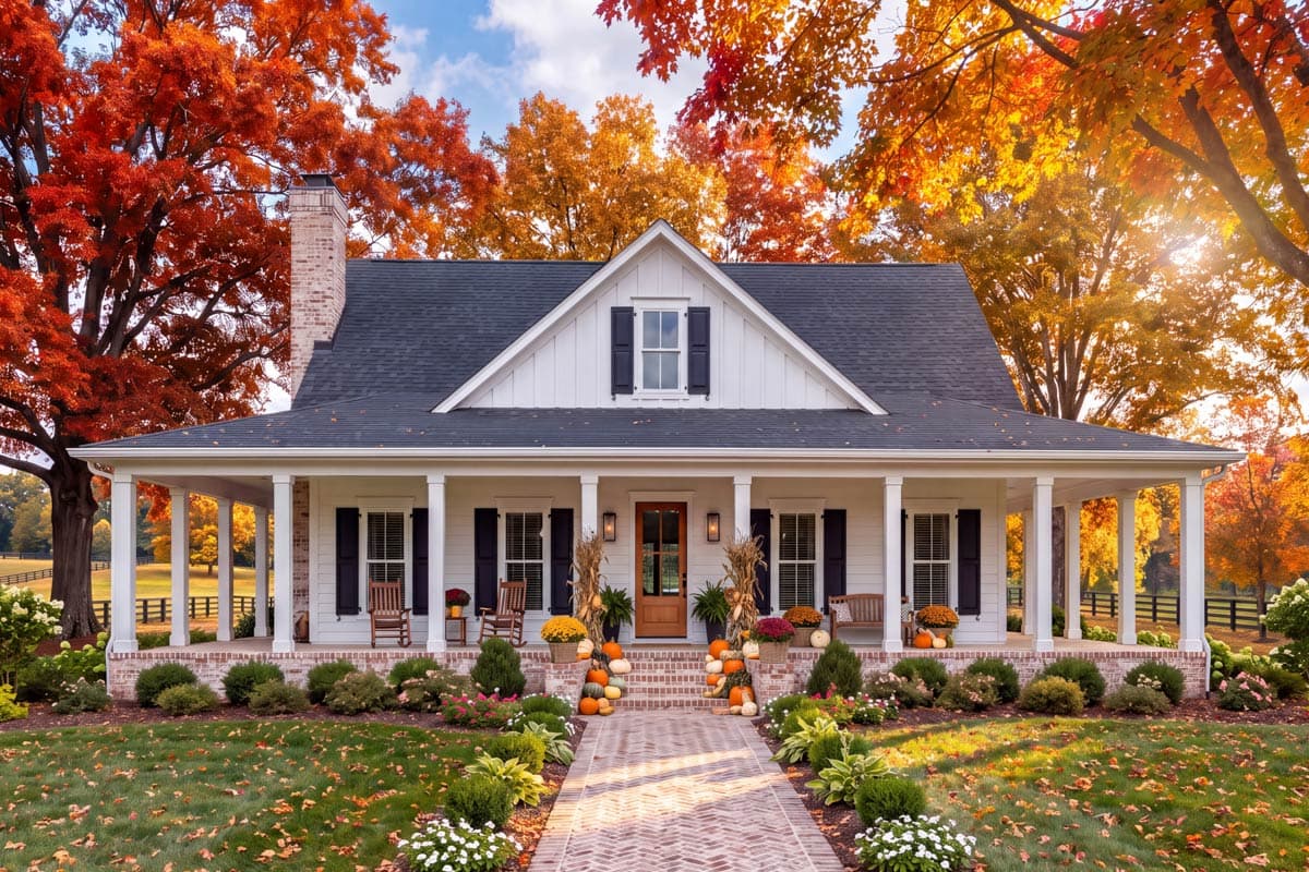 Plan image - 51748HZ:3 Bed Country House Plan With Full Wraparound Porch - 2084 Sq Ft