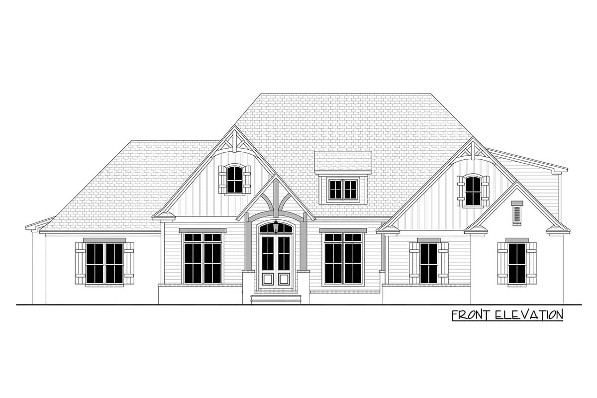 Plan 51753HZ: 4-Bed Craftsman House Plan with Optionally Finished Bonus Room Over Garage - 2641 Sq Ft - Image #9 - Country, Craftsman