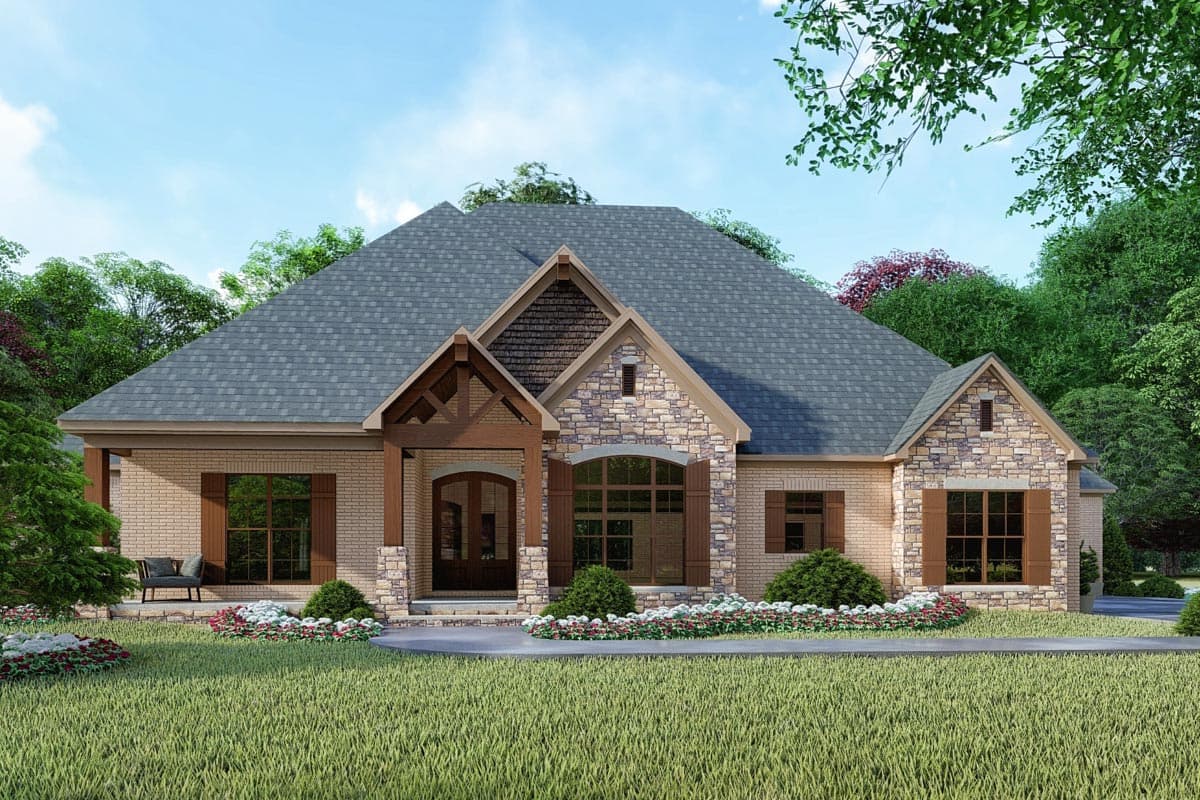 Plan 60699ND: European House Plan with Vaulted Great Room - 2661 Sq Ft - Image #28 - Craftsman, European, Southern