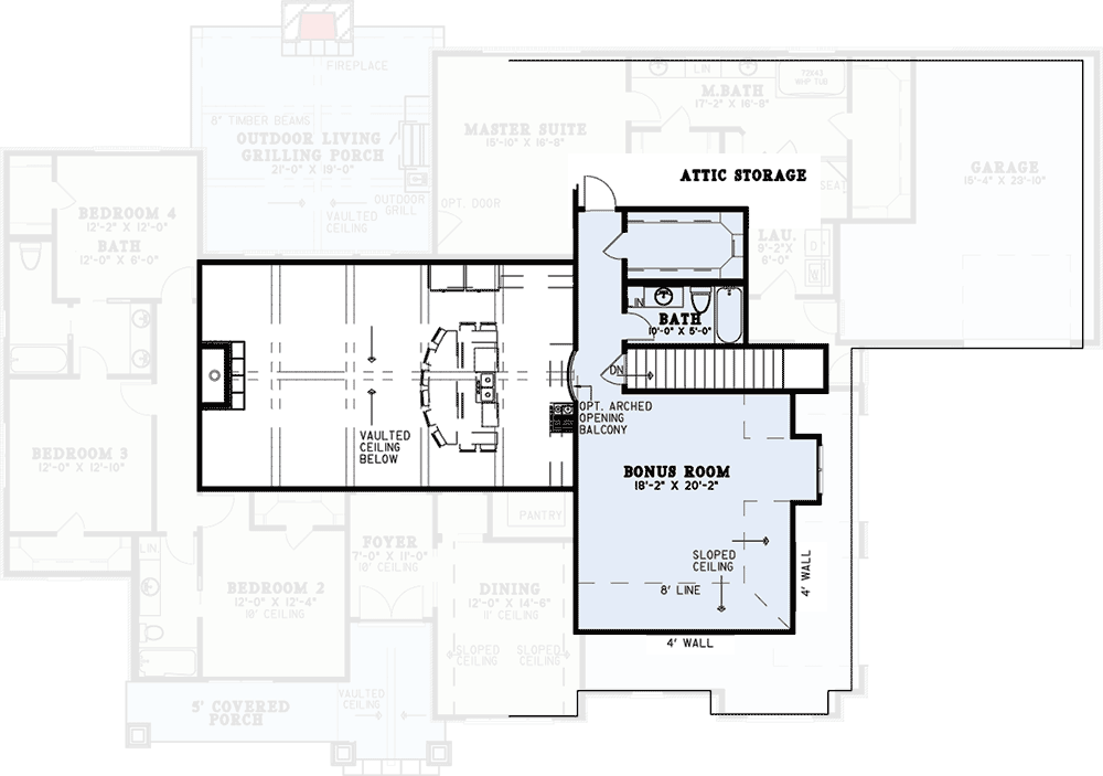Plan 60699ND: European House Plan with Vaulted Great Room - 2661 Sq Ft - Floor Plan - 2nd Floor - Craftsman, European, Southern