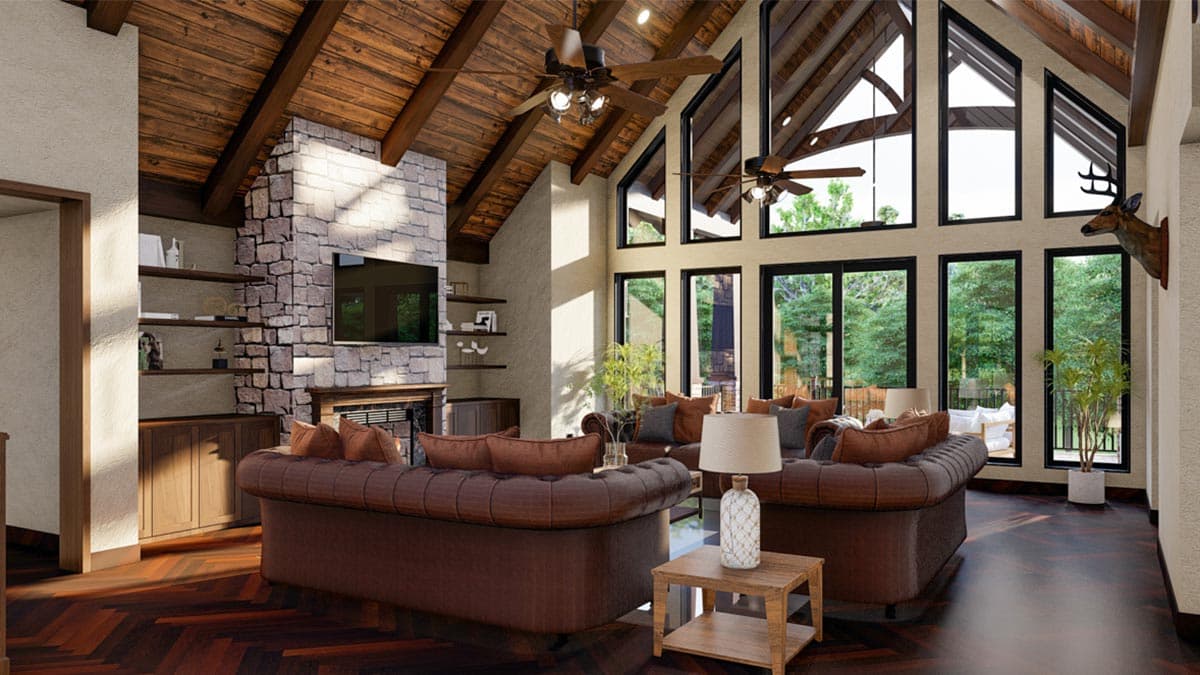 Plan 70534MK: Rustic House Plan with 4 Beds and a Bunk Room - 5054 Sq Ft - Image #7 - Craftsman, Mountain, Ranch, Rustic