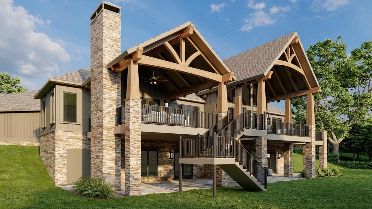 Plan 70534MK: Rustic House Plan with 4 Beds and a Bunk Room - 5054 Sq Ft - Image #8 - Craftsman, Mountain, Ranch, Rustic
