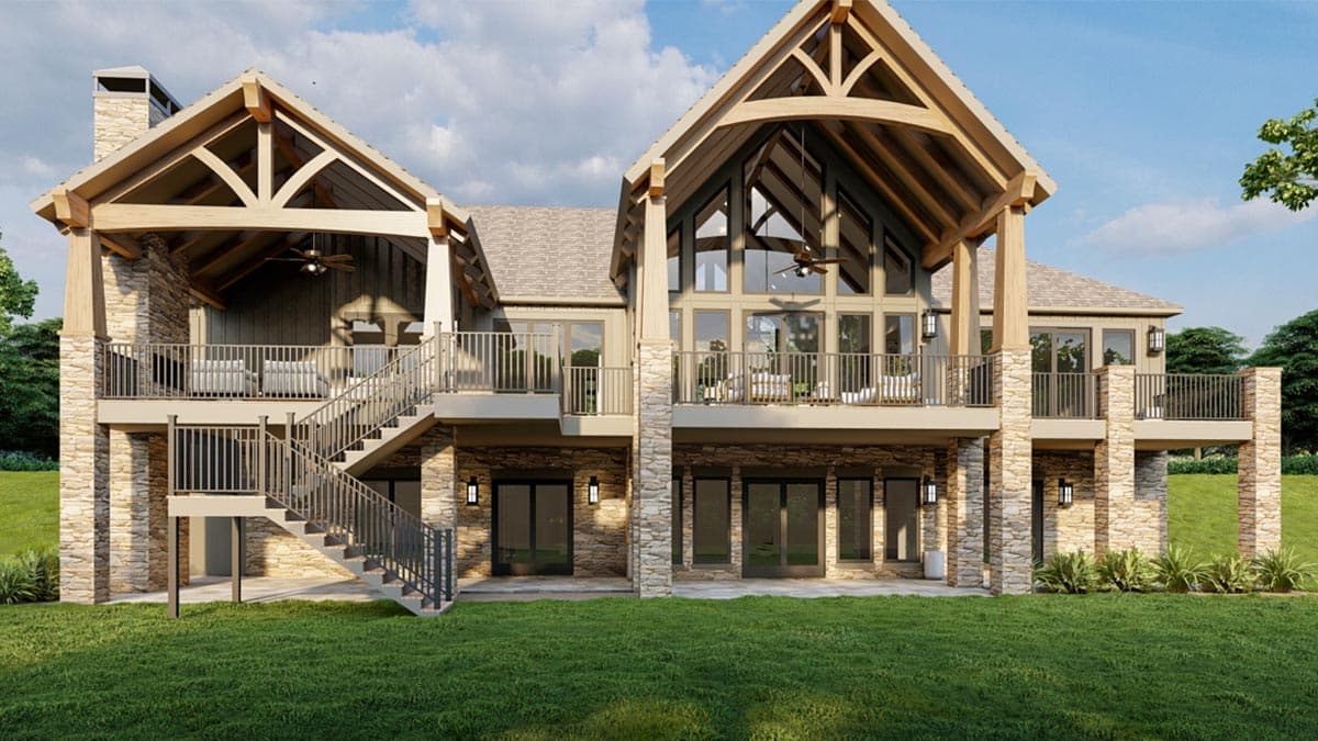Plan 70534MK: Rustic House Plan with 4 Beds and a Bunk Room - 5054 Sq Ft - Image #9 - Craftsman, Mountain, Ranch, Rustic