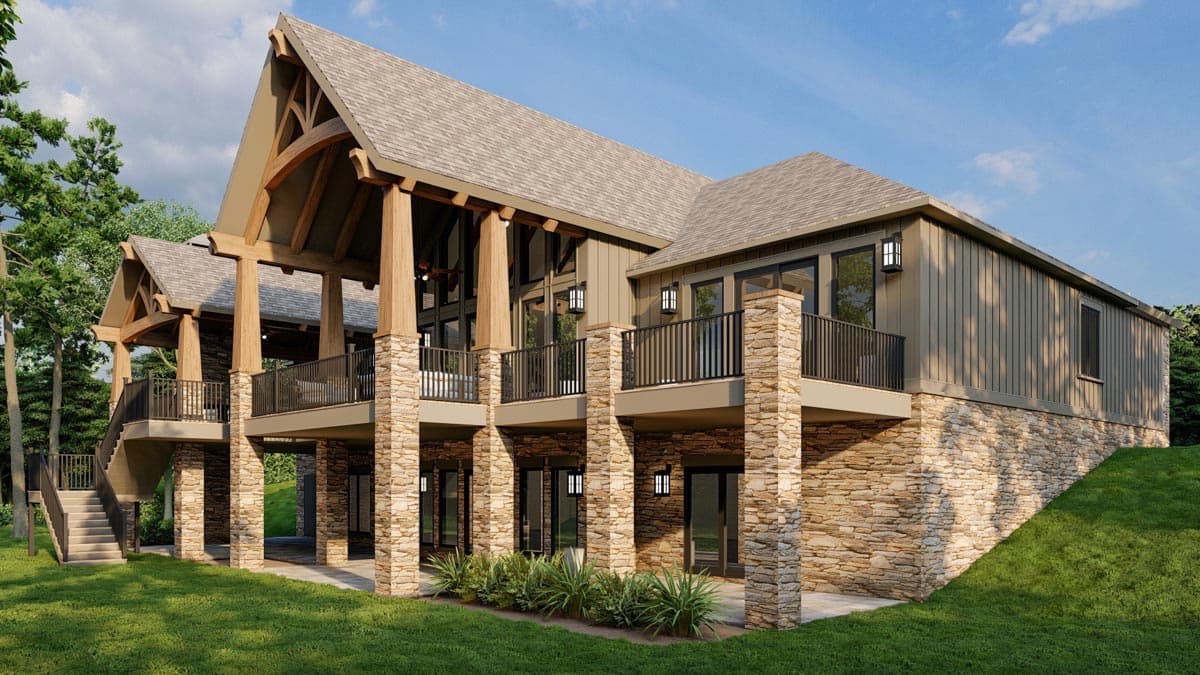 Plan 70534MK: Rustic House Plan with 4 Beds and a Bunk Room - 5054 Sq Ft - Image #10 - Craftsman, Mountain, Ranch, Rustic