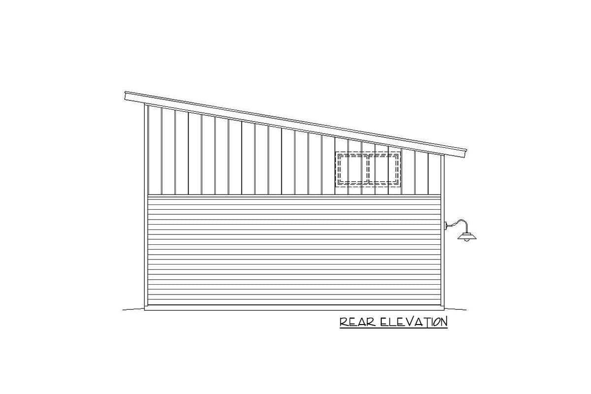 Plan 68448VR: Contemporary Garage with RV Bay - Image #4 - Contemporary, Mid Century Modern, Modern