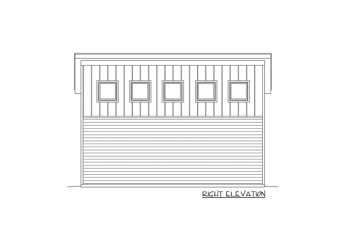 Plan 68448VR: Contemporary Garage with RV Bay - Image #5 - Contemporary, Mid Century Modern, Modern