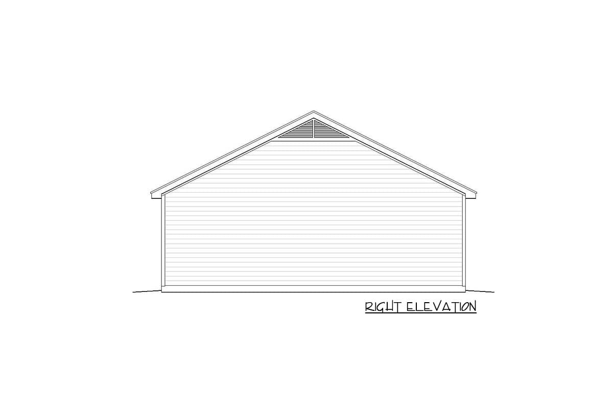 Plan 68450VR: 4 Car Detached Garage with Workshop Space - Image #4 - Country, Traditional