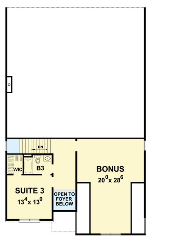 Plan 42392DB: Traditional House Plan with Open Family Center and Bonus Space - Floor Plan - 2nd Floor - Traditional
