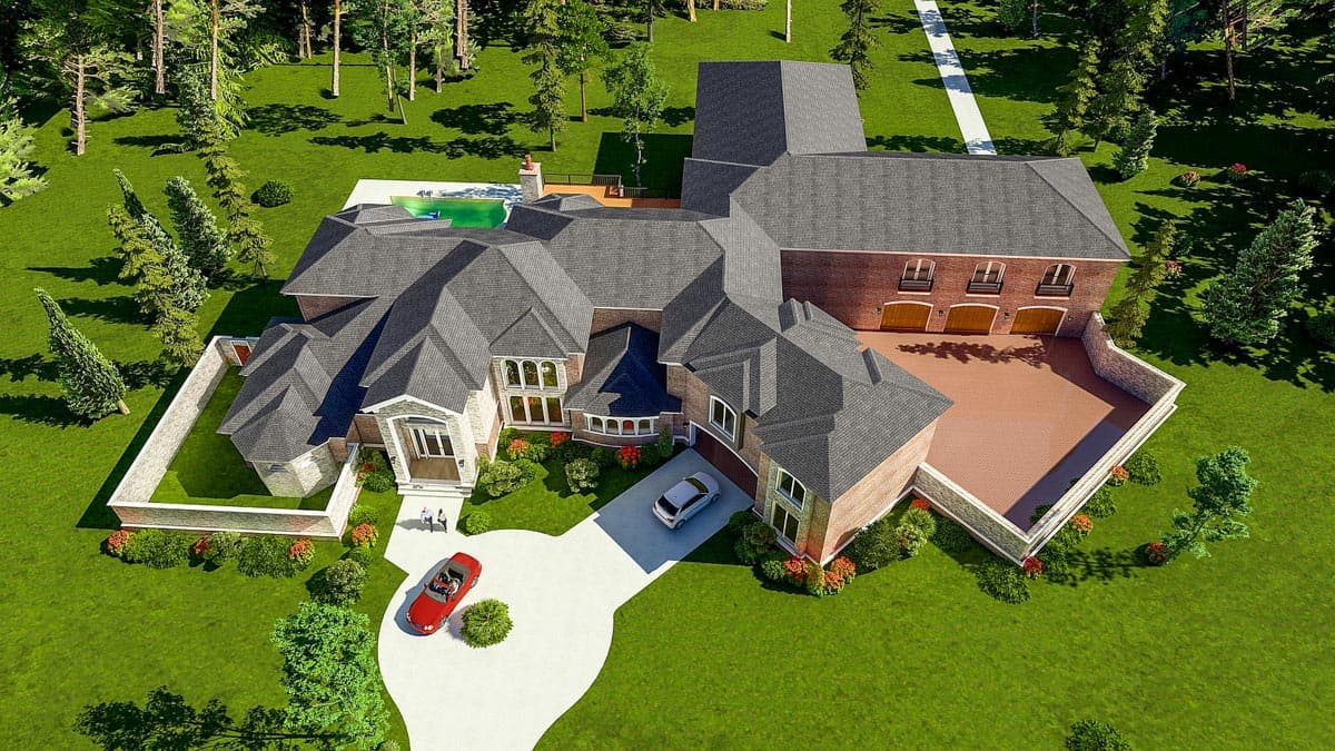 Plan 70535MK: Luxurious 5-Bedroom European Mansion House Plan - 8388 Sq Ft - Image #5 - European, Southern