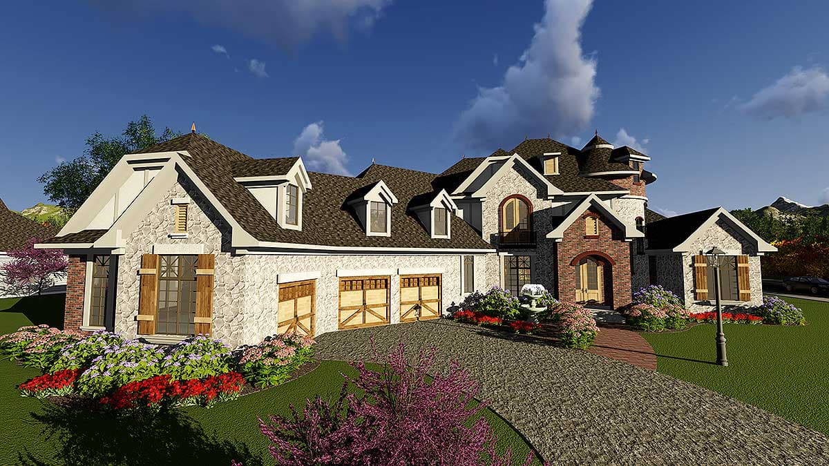 Plan 890001AH: 4 Bed European-Style House Plan with Turreted Stair - Image #26 - European, French Country, Traditional