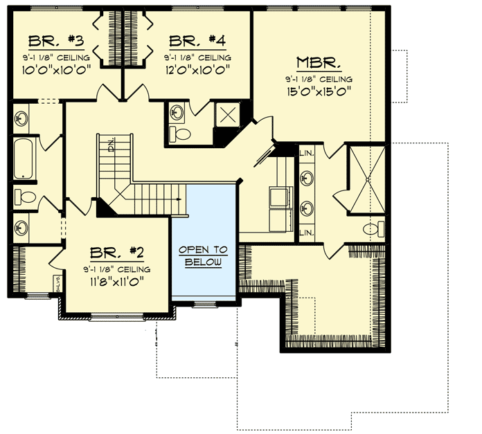 Plan 890024AH: Craftsman with Spacious Great Room - Floor Plan - 2nd Floor - Craftsman, Northwest